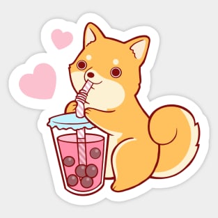 Bubble Tea Shiba Sticker